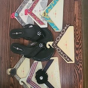 Switchflop interchangeable kitten heel flip flop with 8 strap bundle